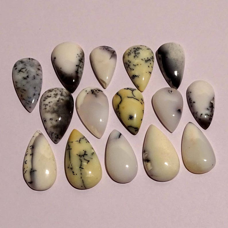 G2865 279.65 Cts For Jewelry Gemstone 15 Pcs Natural Dendrite Opal Gemstone,Jewelry Making Genuine Handmade Gemstone