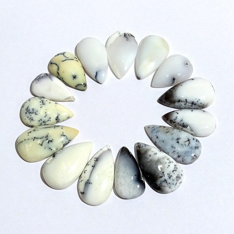 G2865 279.65 Cts For Jewelry Gemstone 15 Pcs Natural Dendrite Opal Gemstone,Jewelry Making Genuine Handmade Gemstone