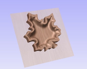 Maple Leaf Bowl   STL Model File for 3d Printing or CNC Routing