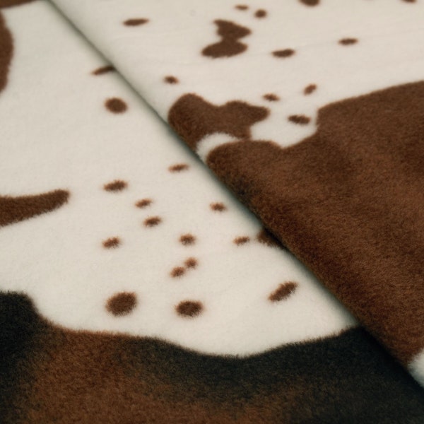 Tricots Polaires Fleece imprimé vache 50 x 160 cm
