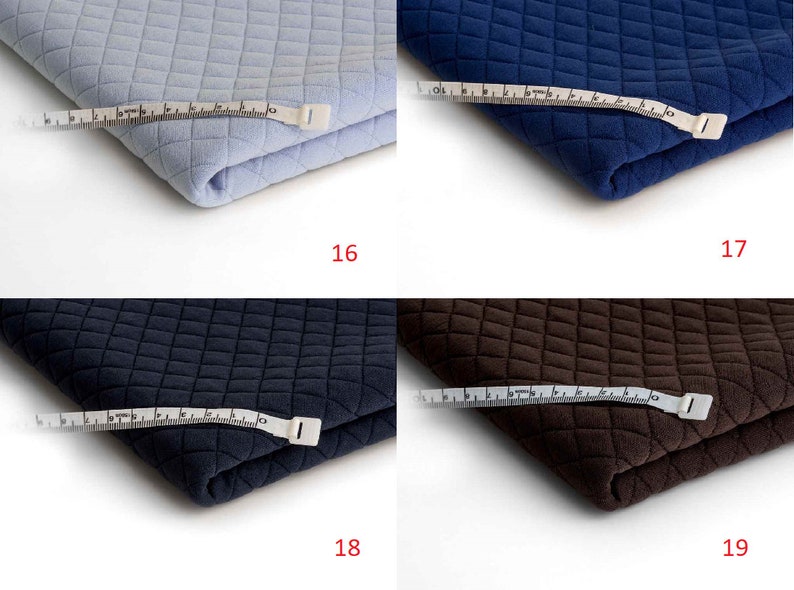 Quilted Jersey Knitted Fabric Big Checks 50 x 150 cm