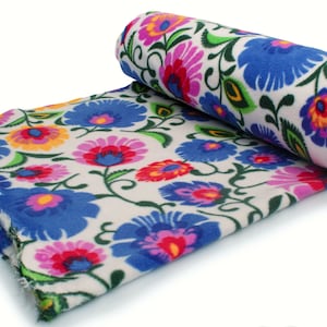 Printed fleece, Łowicki pattern, 50 x 160 cm