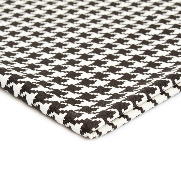 Tissu tricoté punto imprimé houndstooth, pied de coq 50 x 150 cm