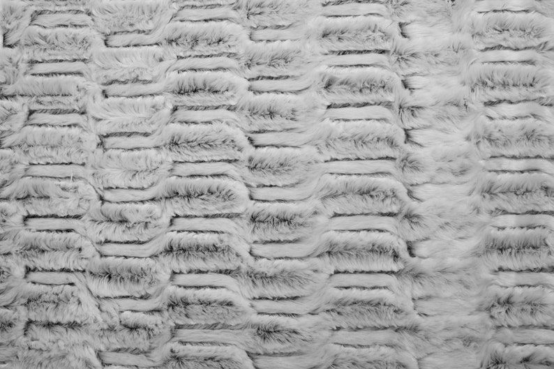 Artificial fur Caraculas, Black and white 50 x 160 cm image 4