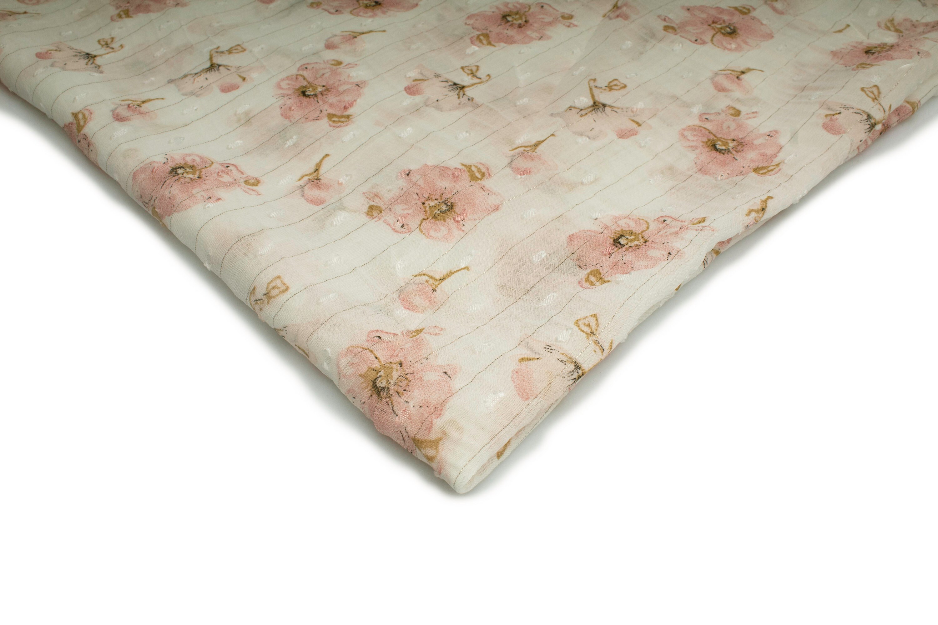 Tissu Mousseline De Soie Synthétique Imprimé Floral - 50 Cm X 150 Cm (demi-mètre) - 100% Polyester