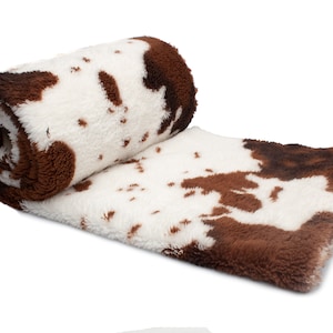 Soft Plush Double-sided printed Cow 50 x 180 cm