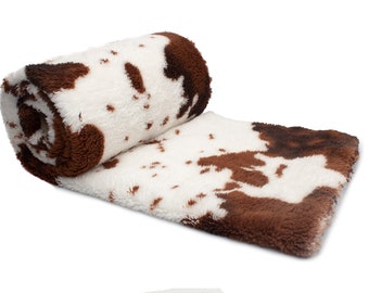 Soft Plush Double-sided printed Cow 50 x 180 cm