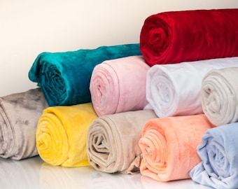 Soft Plush Winky Solid Plain Fabric Dyed  50 x 160 cm