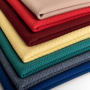 Quilted Jersey Knitted Fabric Small Checks 50 x 150 cm