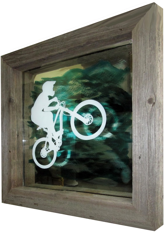 609  Sandblasted hand painted on one layer glass and one layer mirror.