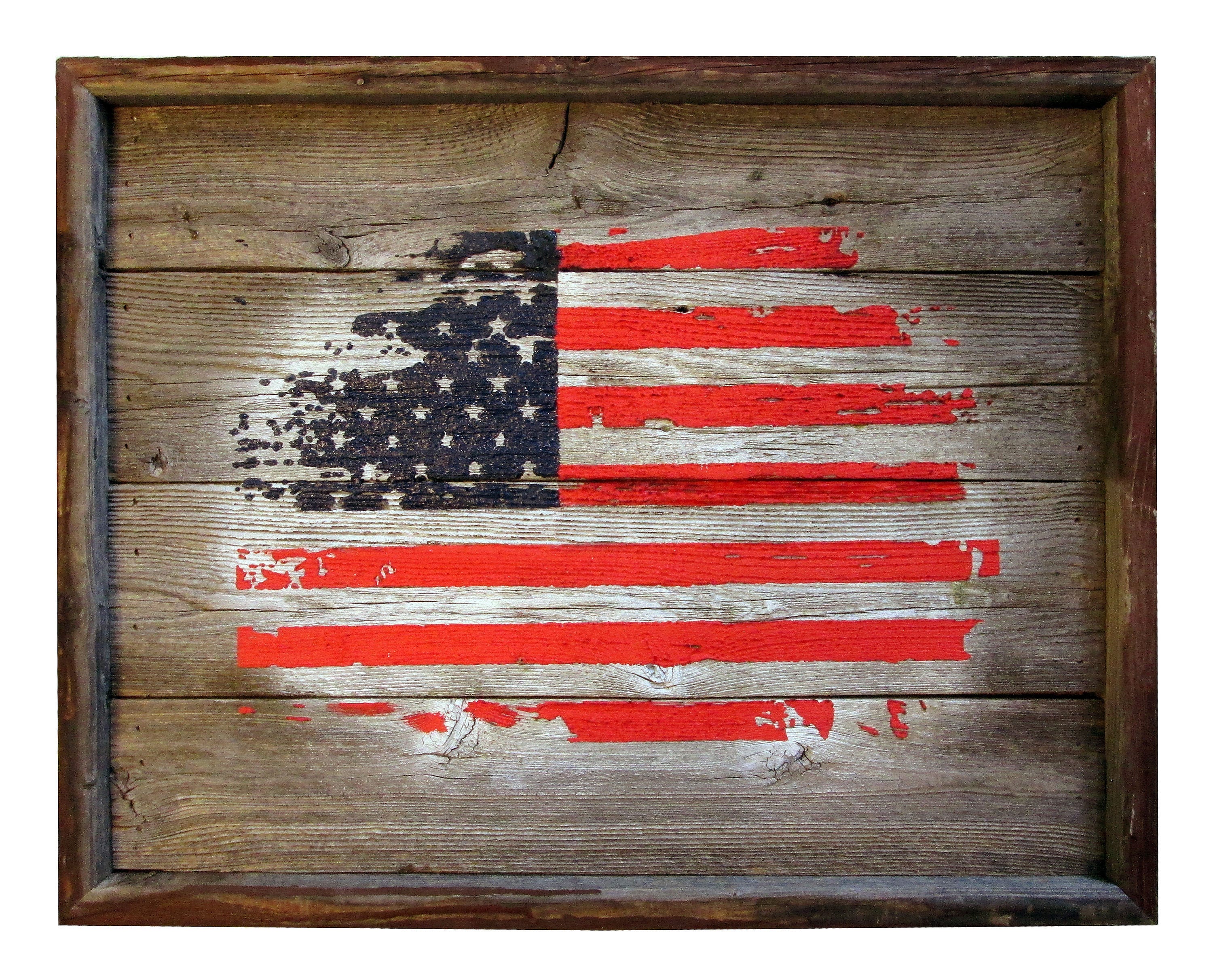 PB01 Rustic American Flag Painted on Barn Wood. - Etsy
