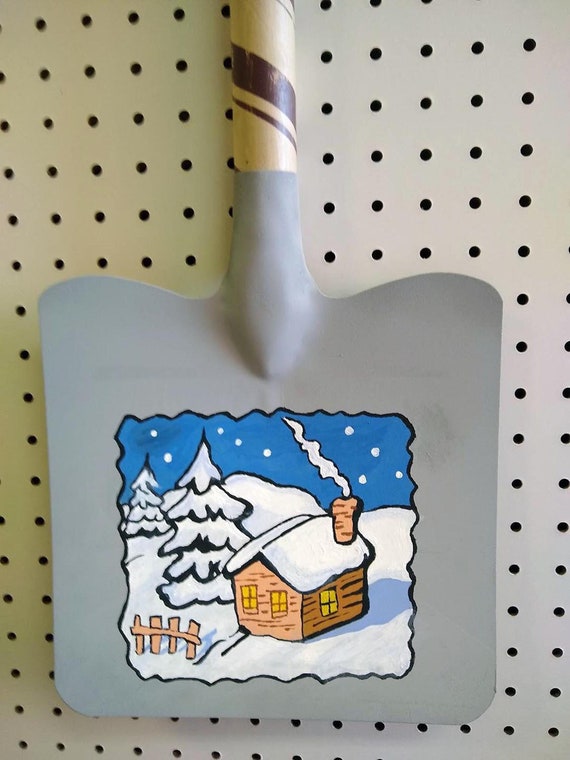 Small Shovel with Hand-painted Winter Scene