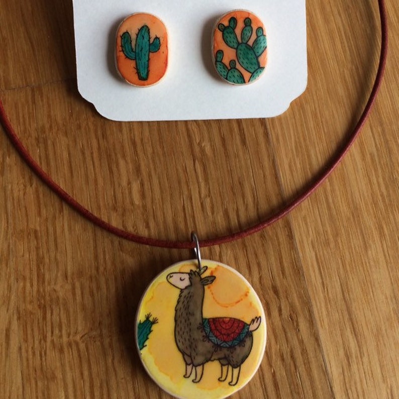 Alpaca Earring /& Necklace Set