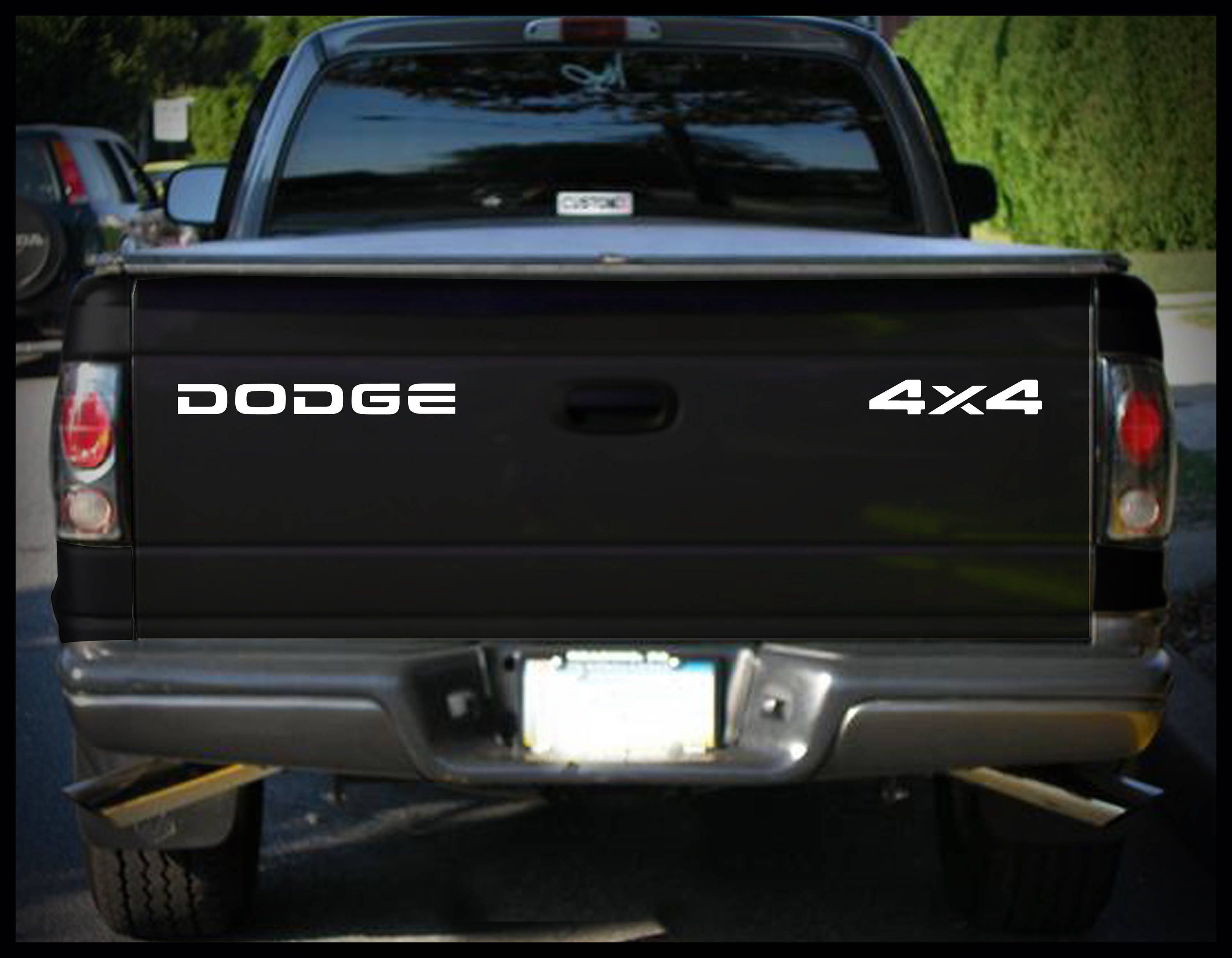 White dodge dakota tailgate decal sticker 4x4 set Etsy