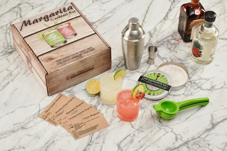 Cocktail Kit Margarita Gift Set Barware Set, Recipes and Rimming Salt to Craft Perfect Margaritas at Home image 2