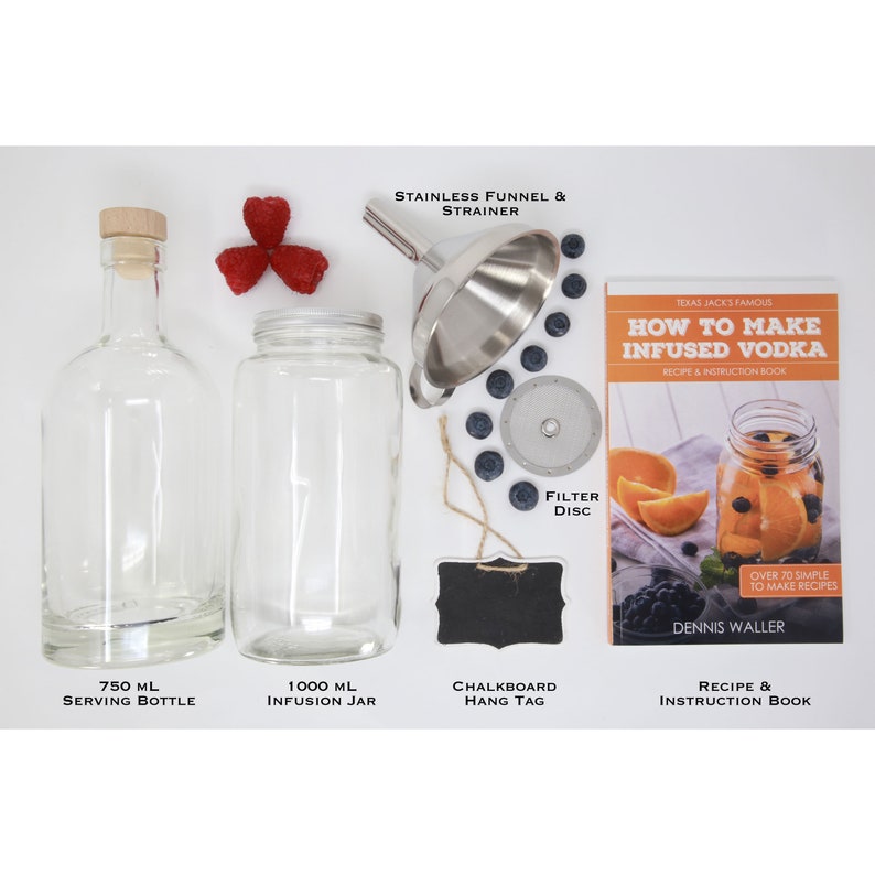 Cocktail Kit Vodka Infusion Gift Set Barware Set, Recipes and More to Infuse Your Booze at Home as a Mixologist image 5