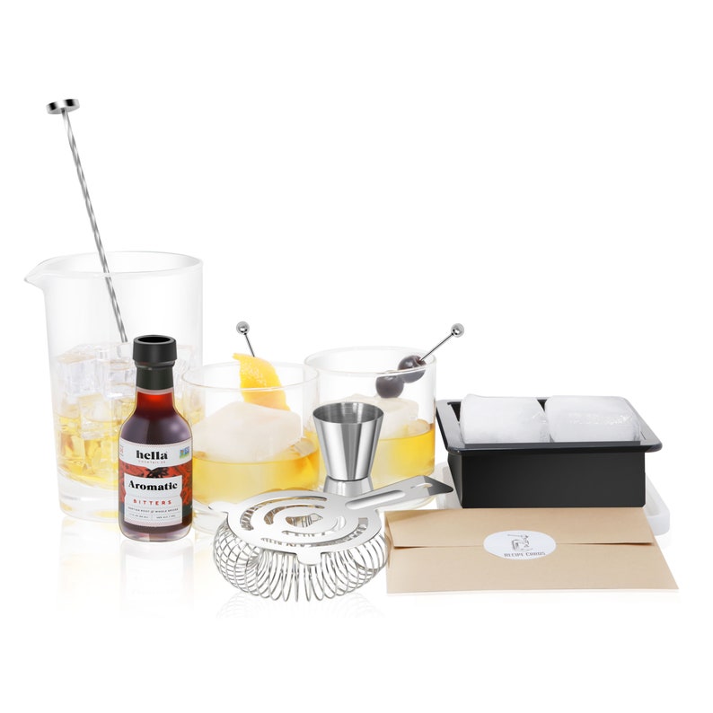 Cocktail Kit Whiskey Gift Set Barware Set, Recipes and Aromatics Bitters to Mix a Classic Old Fashioned & More at Home image 7