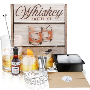 Cocktail Kit Whiskey Gift Set Barware Set, Recipes and Aromatics Bitters to Mix a Classic Old Fashioned & More at Home image 9