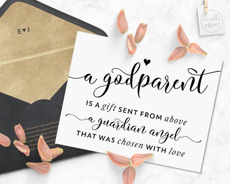 A Godparent Is A Gift Card For Godparents Printable Will You Etsy