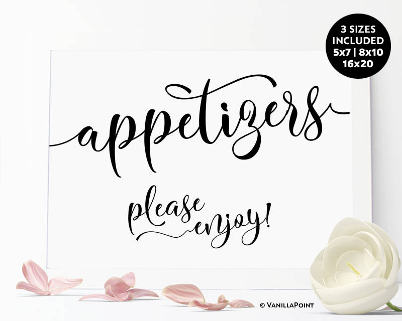 Appetizer Sign Printable