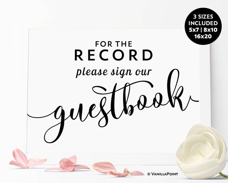 Record Guest Book Sign Record Wedding Guest Book Sign Music Etsy