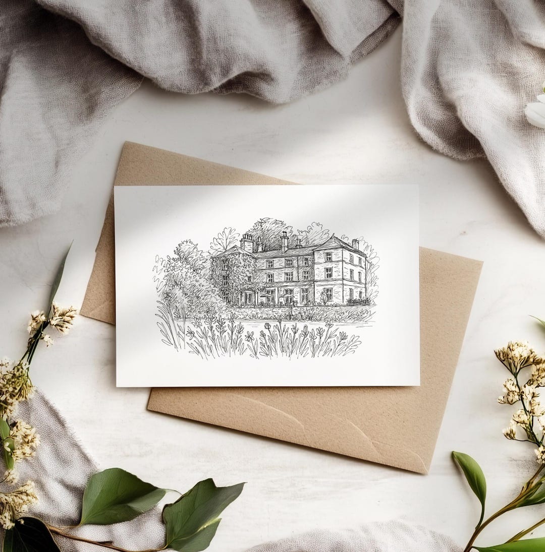 Custom Wedding Venue Illustration From Photo | Hand-drawn Digital ...