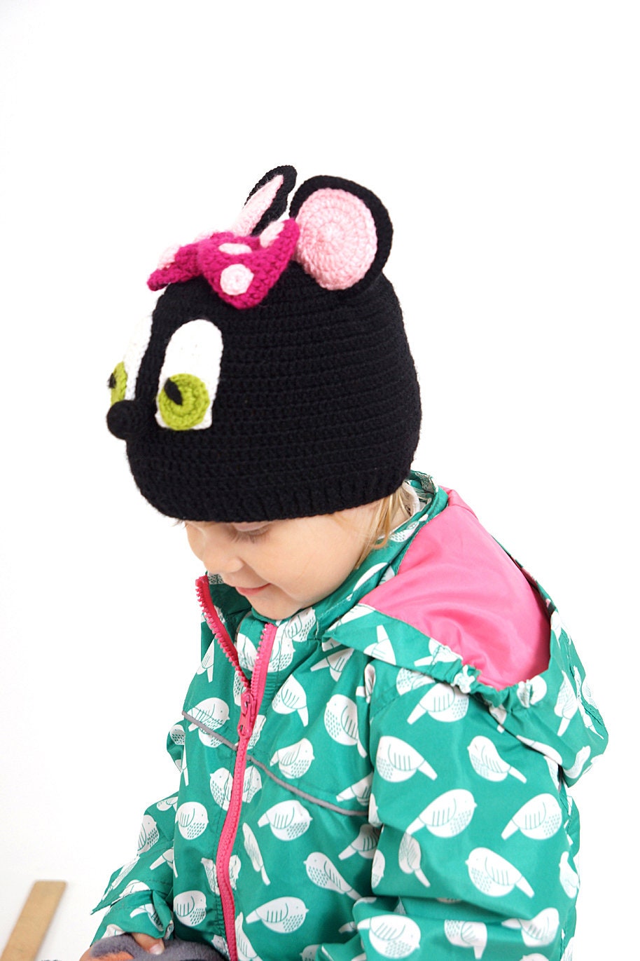 Crochet Hat Minnie Mouse Beanie Inspired Minnie Girl Hat Cute Pink ...