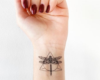 Dragonfly Triangle (set of 2) - Temporary Tattoo