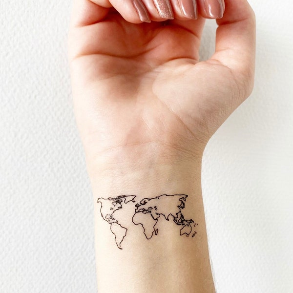 World Map (set of 2) - Temporary Tattoo