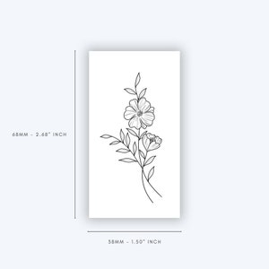 Cosmos Fine Lined Wild Flower (set of 2) - Temporary Tattoo