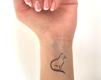 Cat Silhouette (set of 2) - Temporary Tattoo