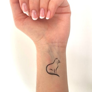 Cat Silhouette (set of 2) - Temporary Tattoo