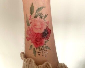 Blumenfarbe G (2er-Set) - Temporäres Tattoo