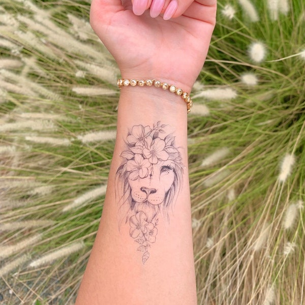 Цветок льва (набор из 2) - Временная татуировка