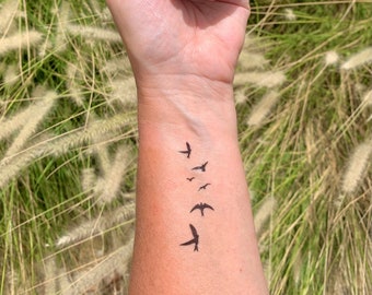 Flying Birds (set of 2) - Temporary Tattoo