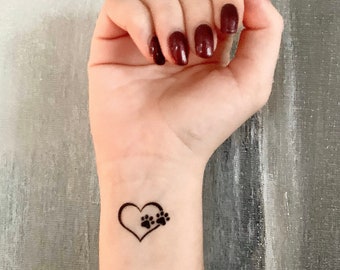 Patte de Coeur (lot de 2) - Tatouage Temporaire