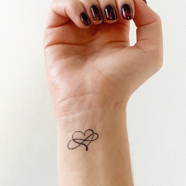 Heart Infinity Swirl (set of 2) - Temporary Tattoo