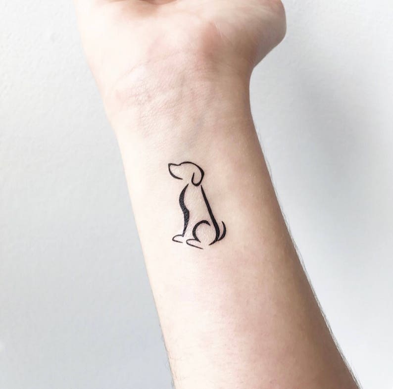 Dog set of 2 Temporary Tattoo Etsy