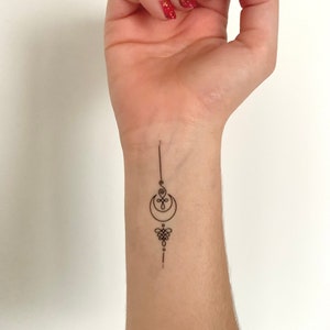 Unalome Moon (set of 2) - Temporary Tattoo