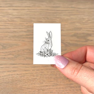 Bunny Rabbit Flower (set of 2) - Temporary Tattoo