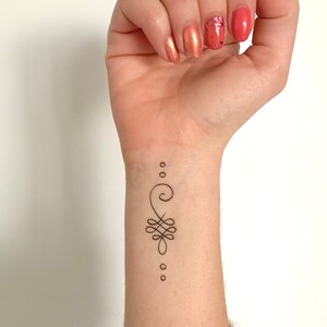 Unalome Swirl Dots (set of 2) - Temporary Tattoo