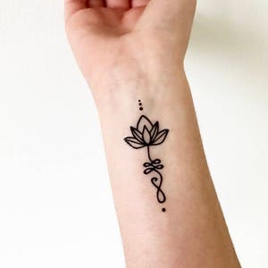 Unalome Lotus (set of 2) - Temporary Tattoos