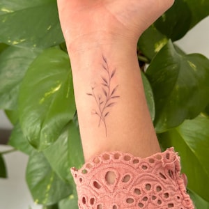 Floral e (set of 2) - Temporary Tattoo