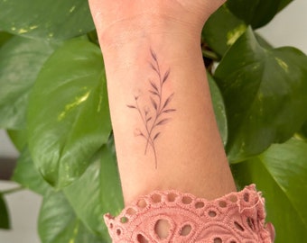 Floral e (2er-Set) – Temporäres Tattoo