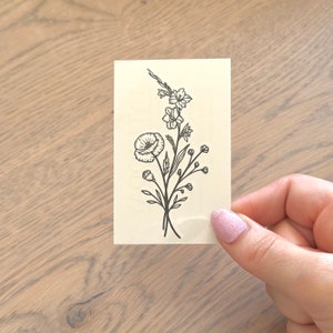 Fleur de naissance d’août | Glaïeul | Coquelicot (lot de 2) - Tatouage Temporaire