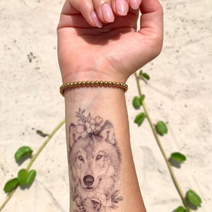 Wolf Flower (set of 2) - Temporary Tattoo