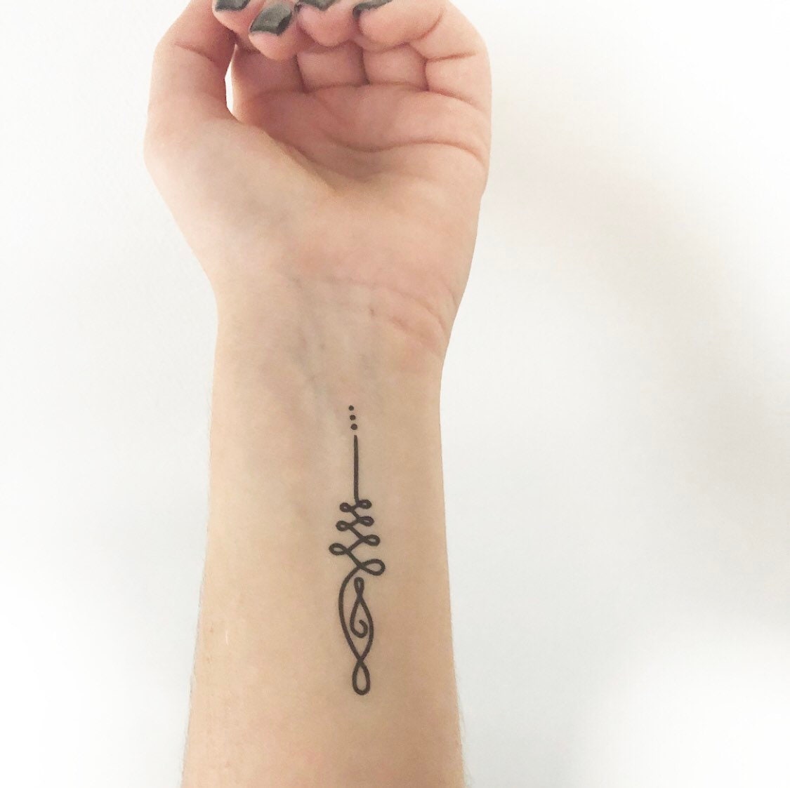 Unalome Simple Temporary Tattoo | Etsy
