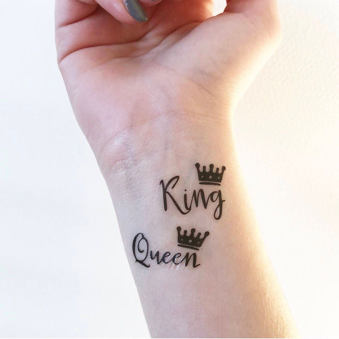 King and Queen Tattoo Temporary Tattoos set of 4 