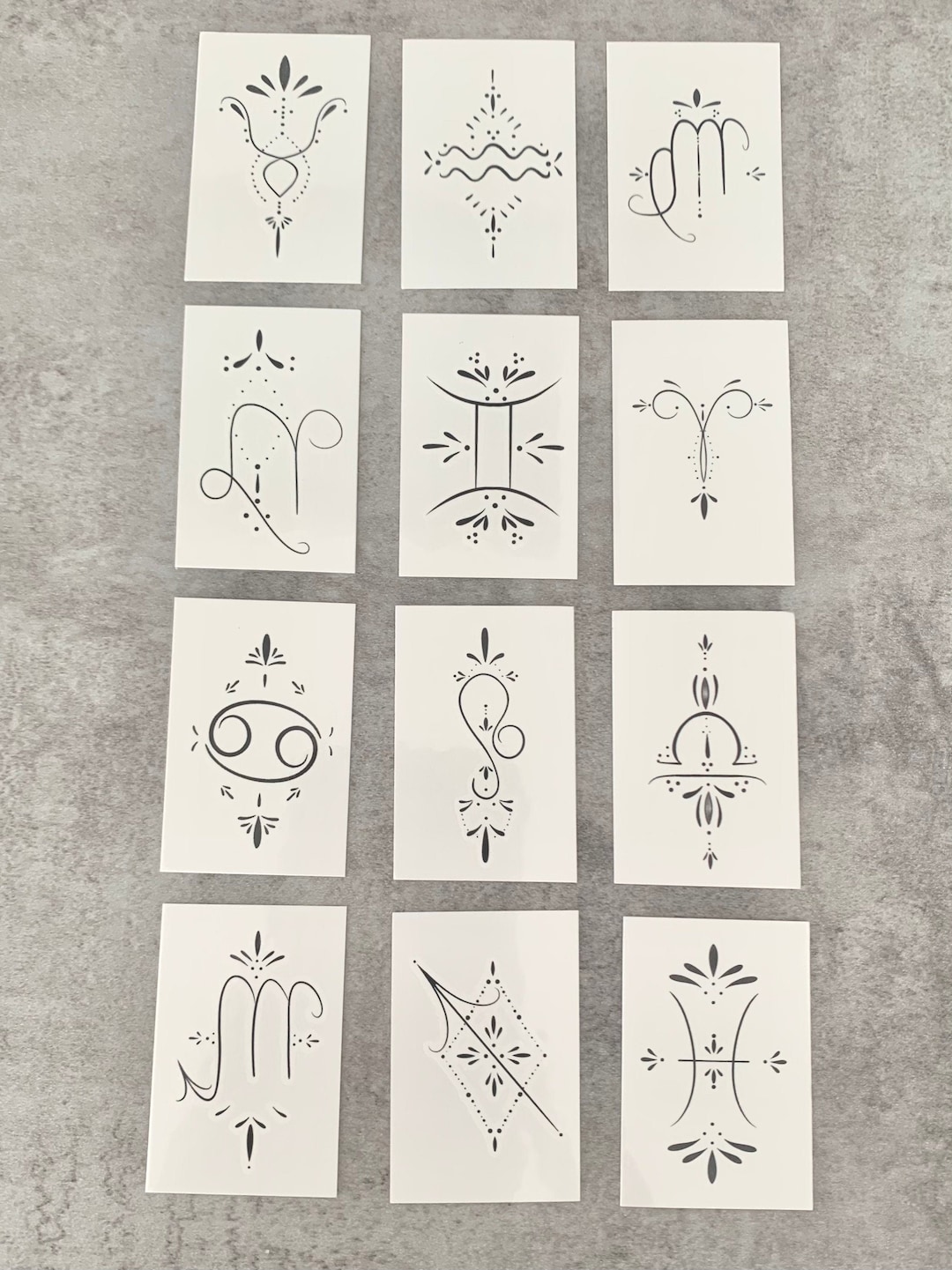 Zodiac Signs/horoscope (set of 2) - Temporary Tattoo - Etsy Denmark