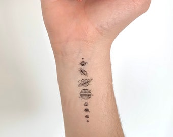 Sistema solare/pianeti (set di 2) - tatuaggio temporaneo